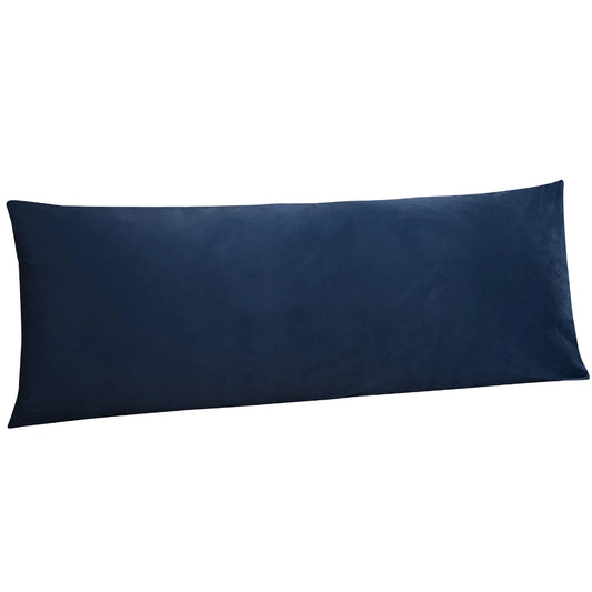 LUTEX Velvet Long Body Pillowcase with Zipper Closure Navy Blue