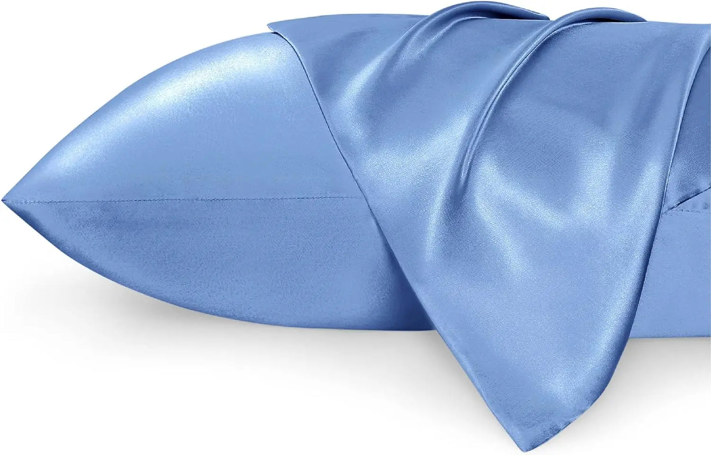 BRIZO Silky Satin Pillowcase with Envelope Closure (Set of 2) Sky Blue