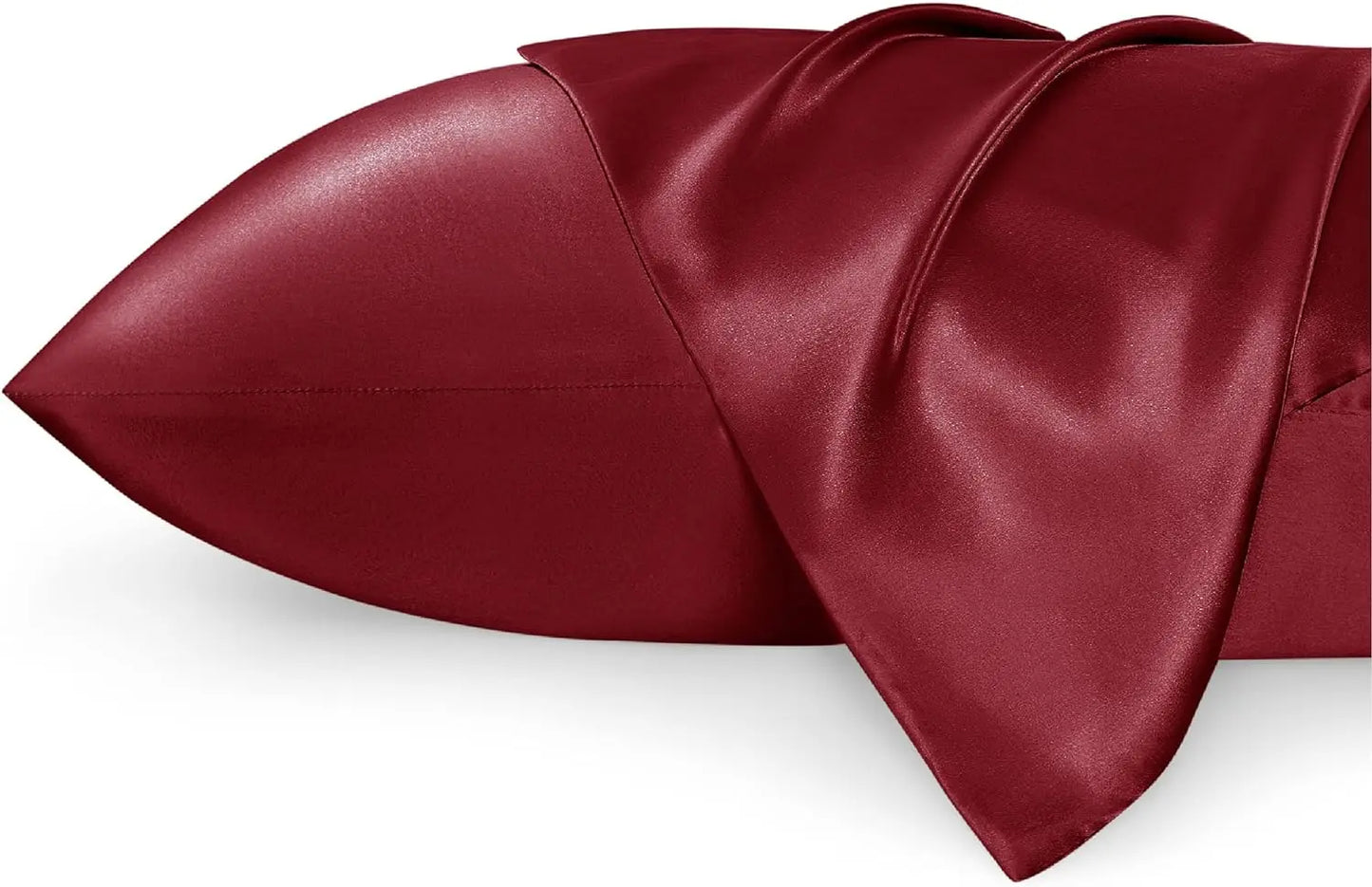 BRIZO Silky Satin Pillowcase with Envelope Closure (Set of 2) Burgundy