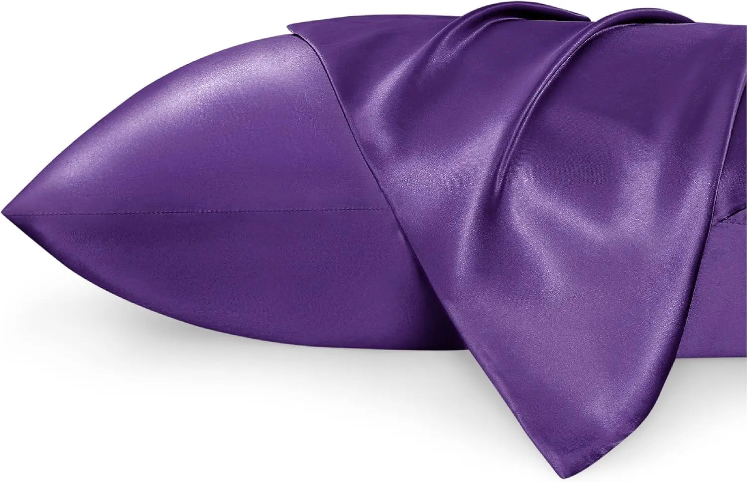 BRIZO Silky Satin Pillowcase with Envelope Closure (Set of 2) Purple