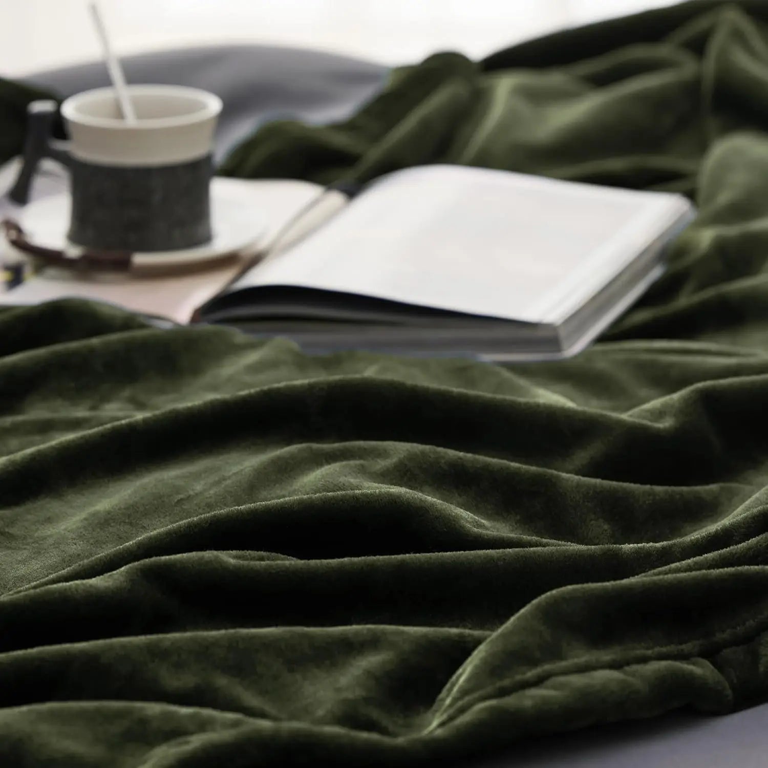 RISA Soft Fleece Blanket Olive Green