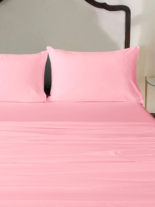 DEXON Microfiber Bed Sheet Set Pink