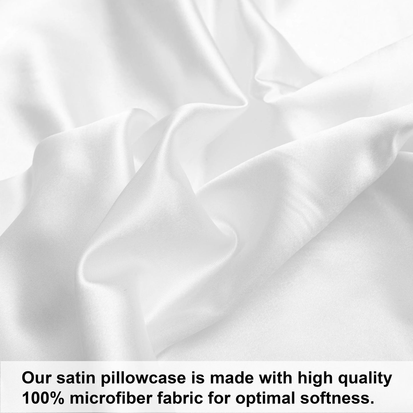 MOREN Satin Long Body Pillowcase with Envelope Closure White