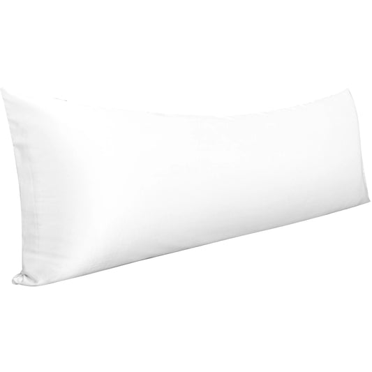 MOREN Satin Long Body Pillowcase with Envelope Closure White