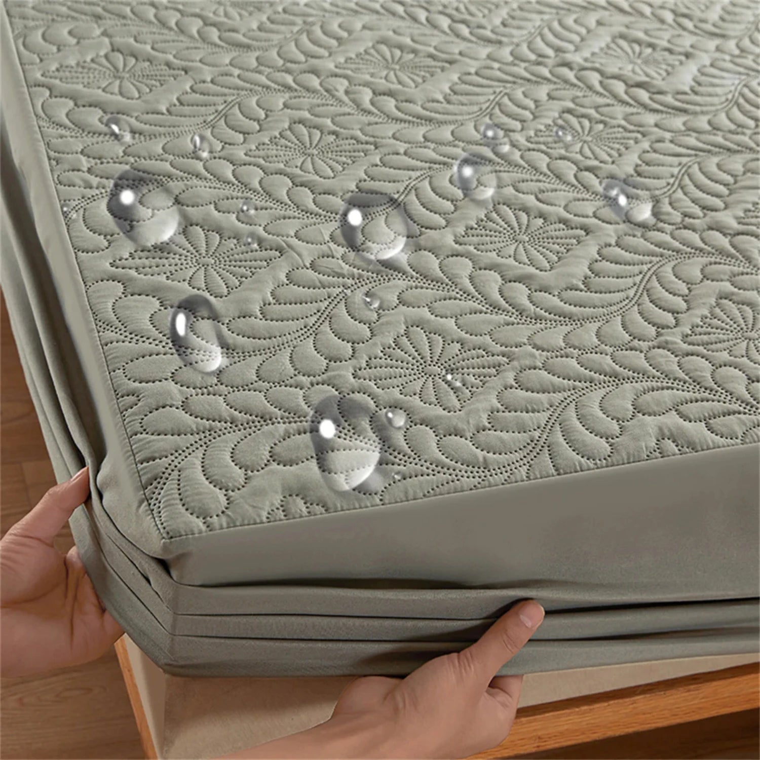 PAXEL Embossed Waterproof Mattress Protector Grey