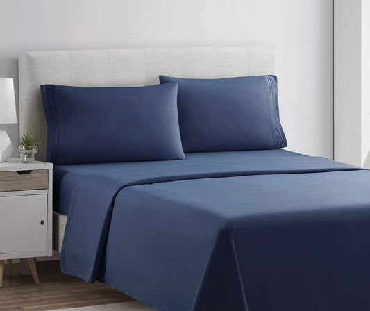 VETRA Ultra Soft Deep Pocket Bed Sheet Set Navy Blue