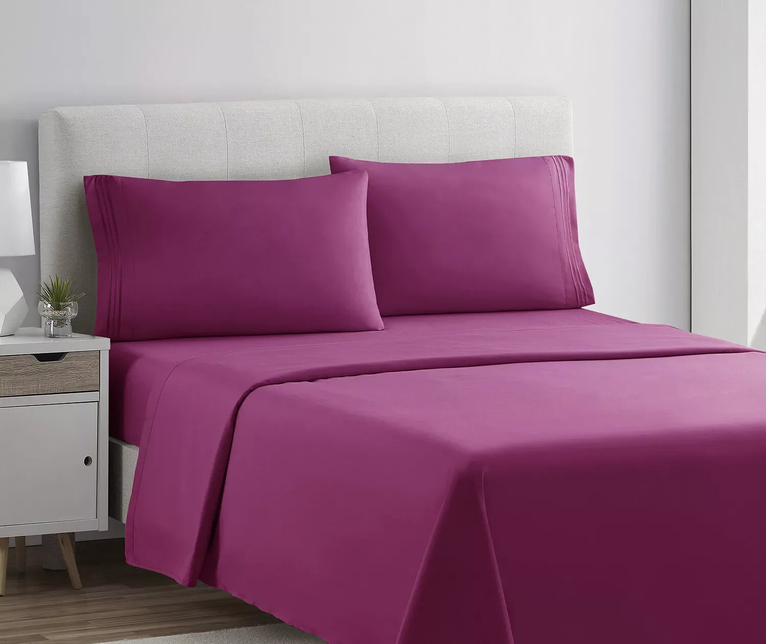 VETRA Ultra Soft Deep Pocket Bed Sheet Set Magenta