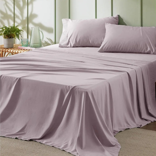 KIVO Microfiber Cooling Bed Sheet Set Pink