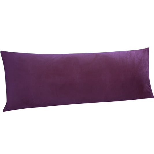 LUTEX Velvet Long Body Pillowcase with Zipper Closure Purple