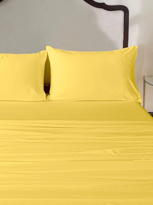 DEXON Microfiber Bed Sheet Set Yellow