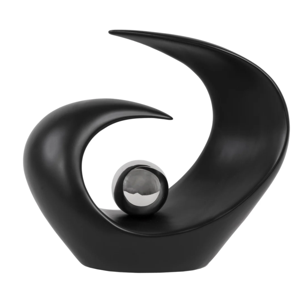 ALDEN Wave Clash Abstract Sculpture Black