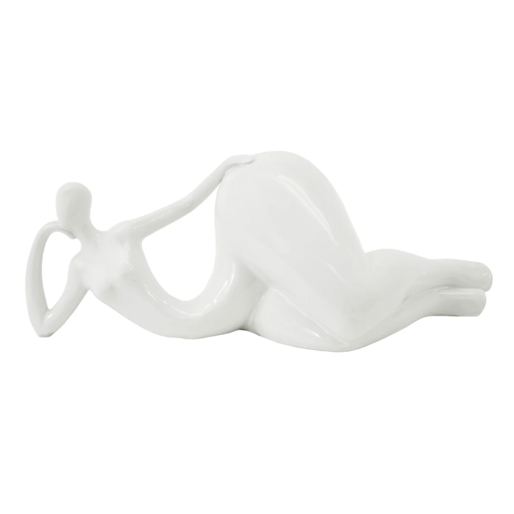 MIKO Lying Woman Sculpture White