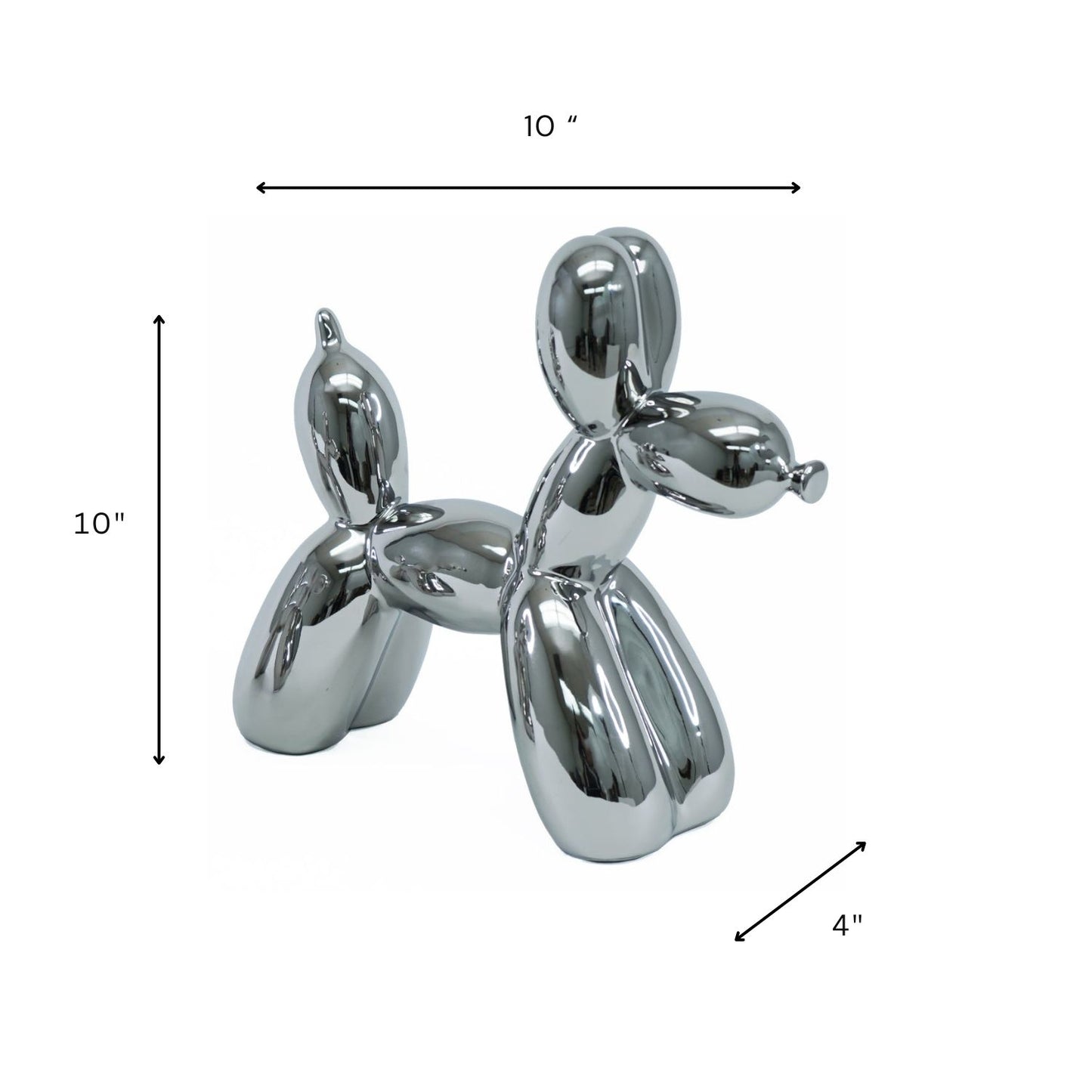 ROWAN 2pc Ballon Dog Sculpture Silver