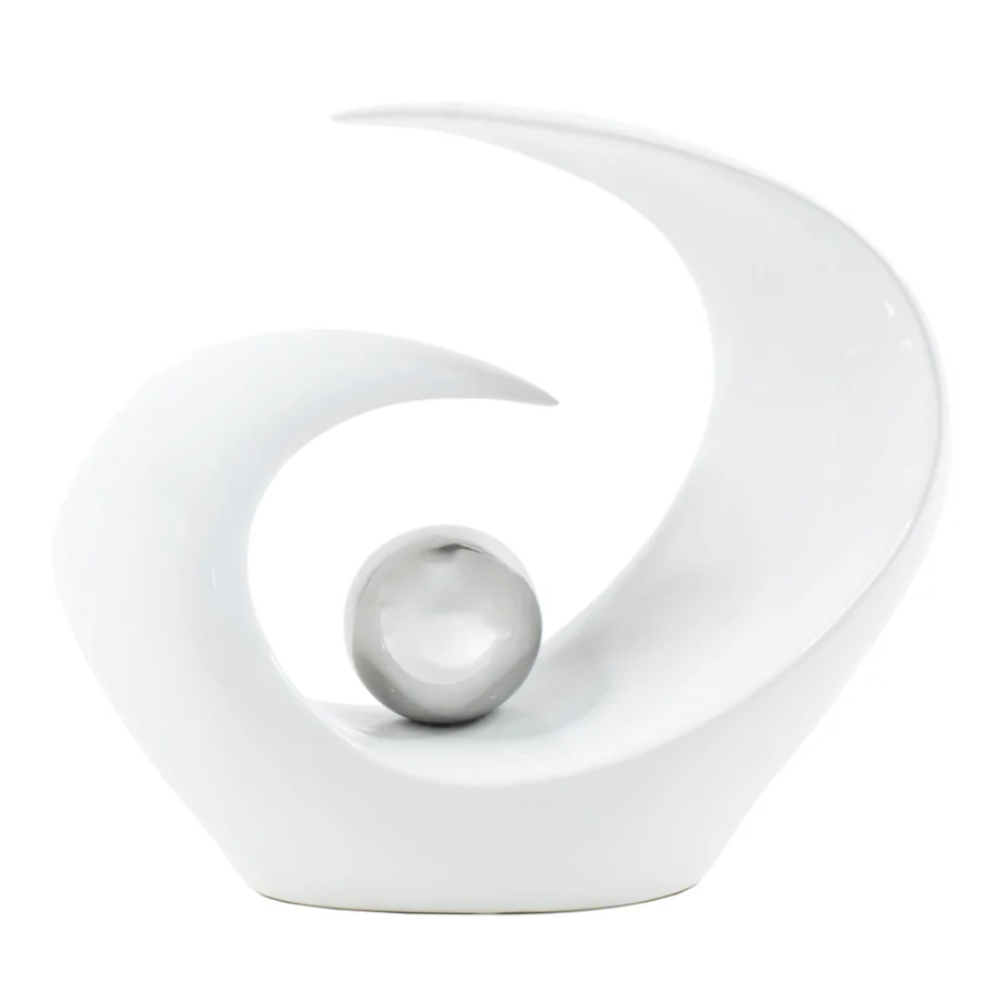 ALDEN Wave Clash Abstract Sculpture White