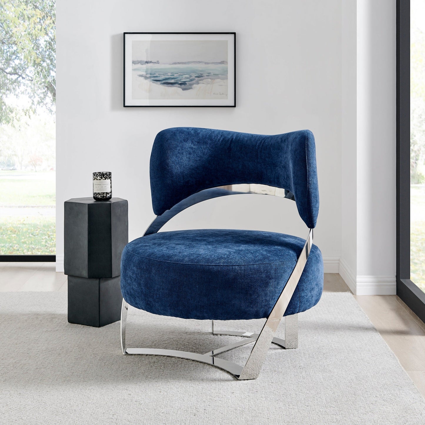 AURA Modern Accent Chair Blue