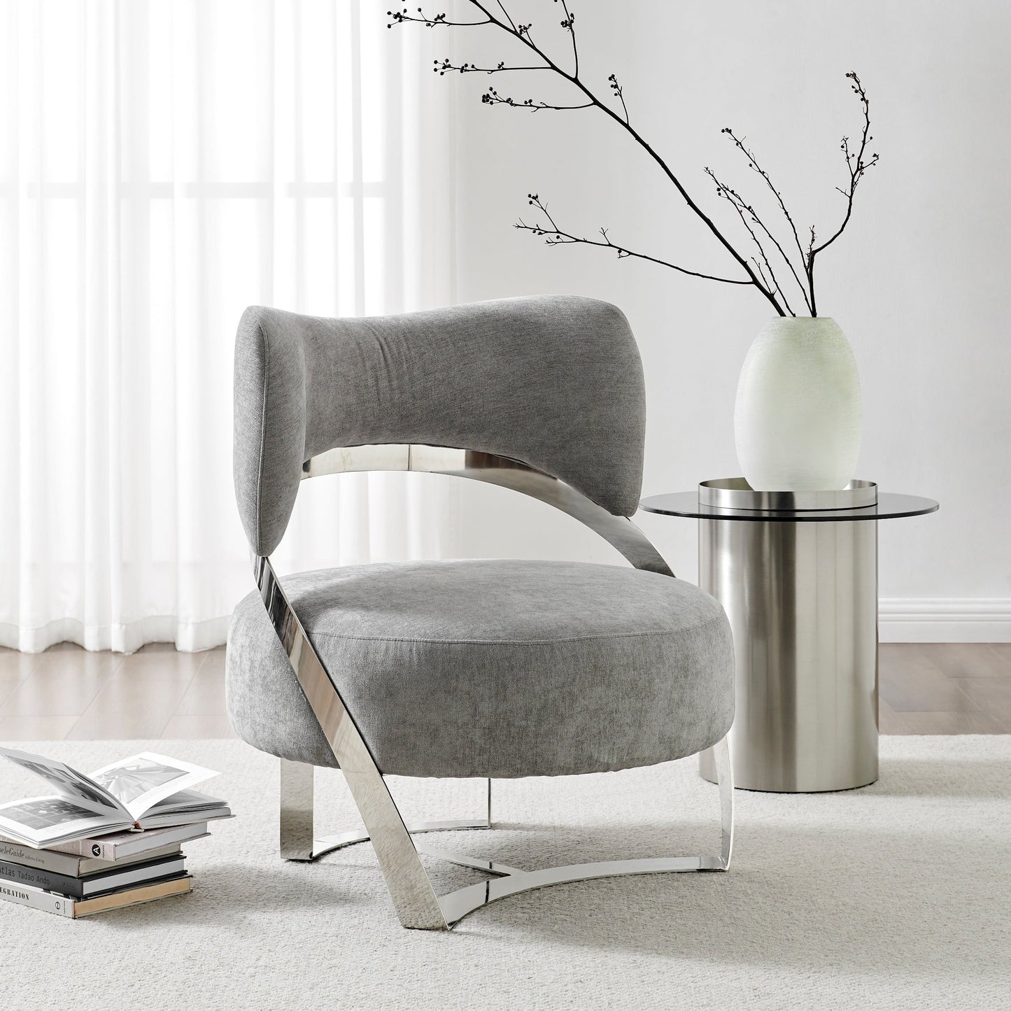 AURA Modern Accent Chair Gray