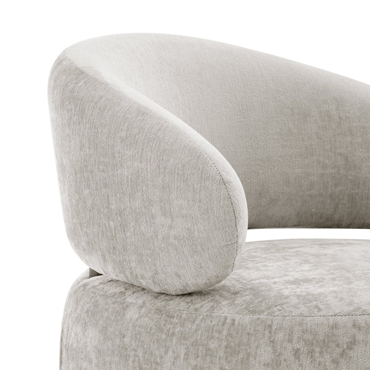 GIZELLE Elegant Swirl Swivel Accent Chair Gray