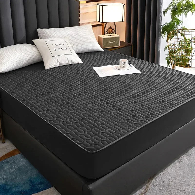 REVIX Waterproof Fitted Sheet Mattress Protector Black