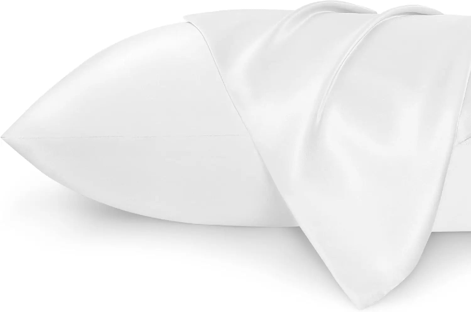 BRIZO Silky Satin Pillowcase with Envelope Closure (Set of 2) Pure White