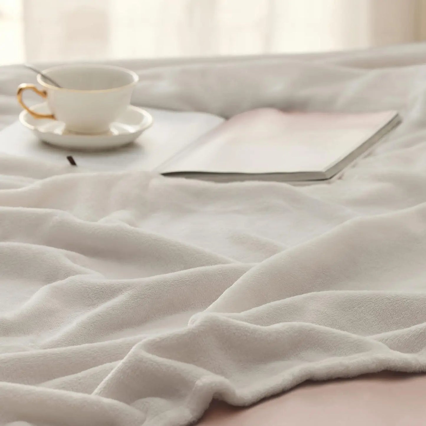 RISA Soft Fleece Blanket Linen