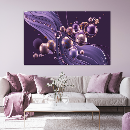 ODYSSEY Purple 3D Abstract Elements Modern Wall Art