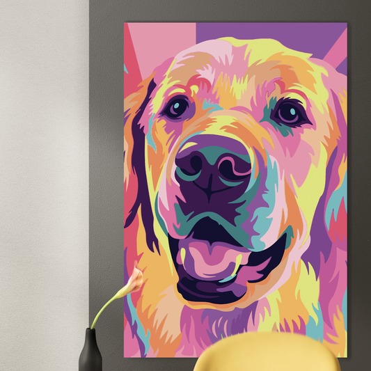 GOLDEN Retriever Pop Art Modern Wall Art