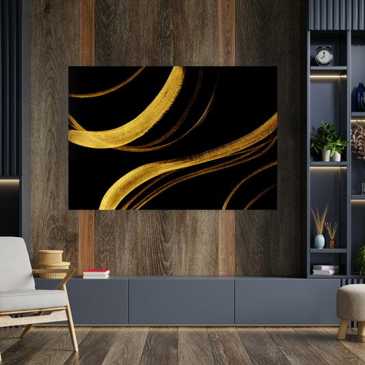 EBONY Gold Inked Marble Modern Wall Art