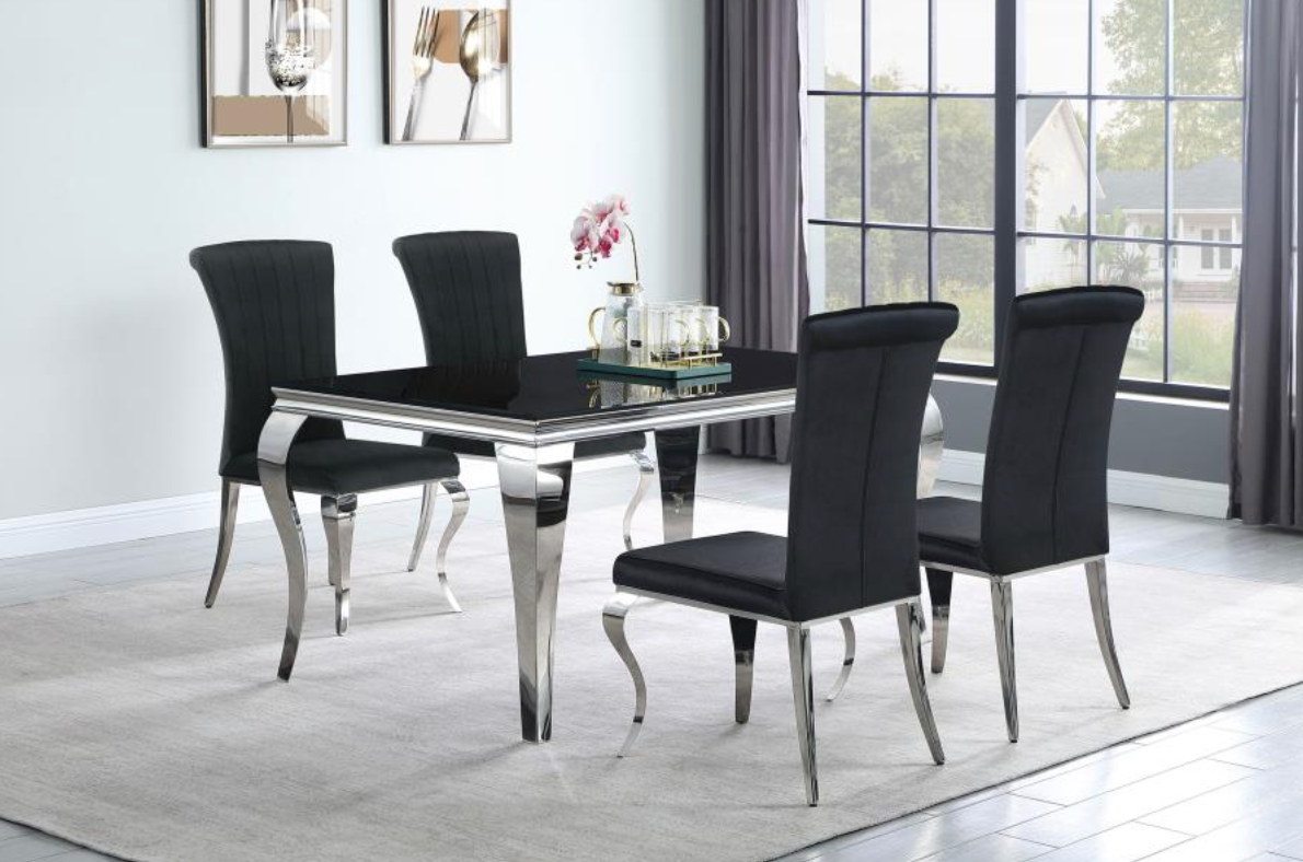 CARONE 5-piece 61" Rectangular Dining Set Black