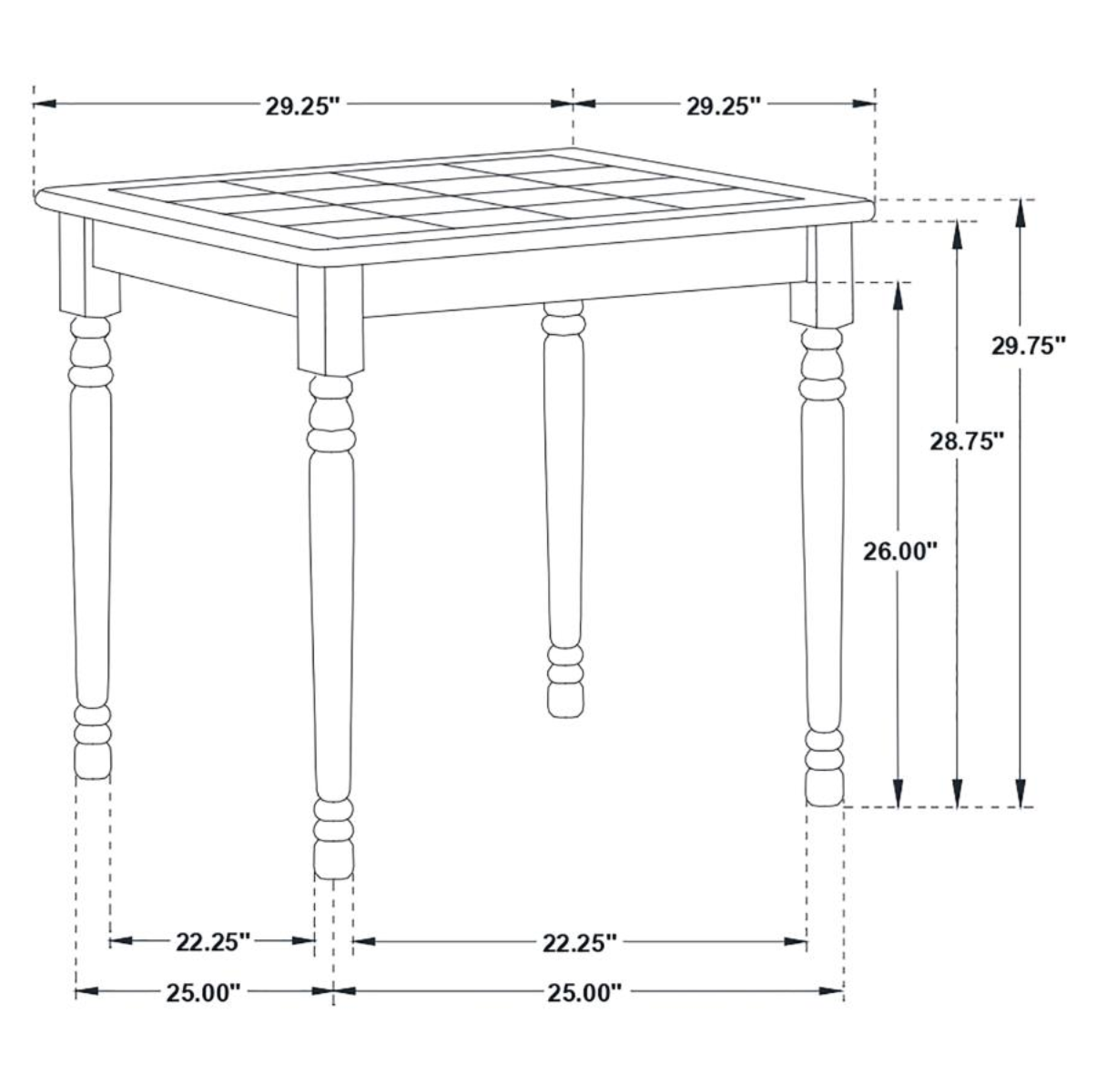 CARLENE Square Top Dining Table