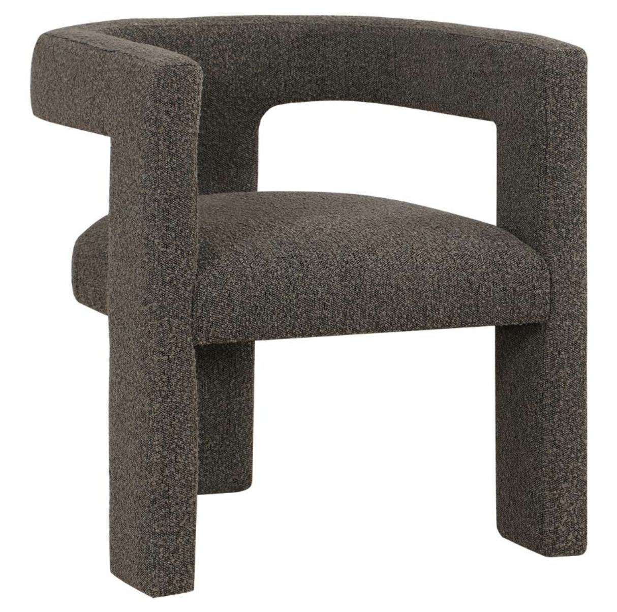 PETRA Boucle Upholstered Accent Side Chair Chocolate Brown