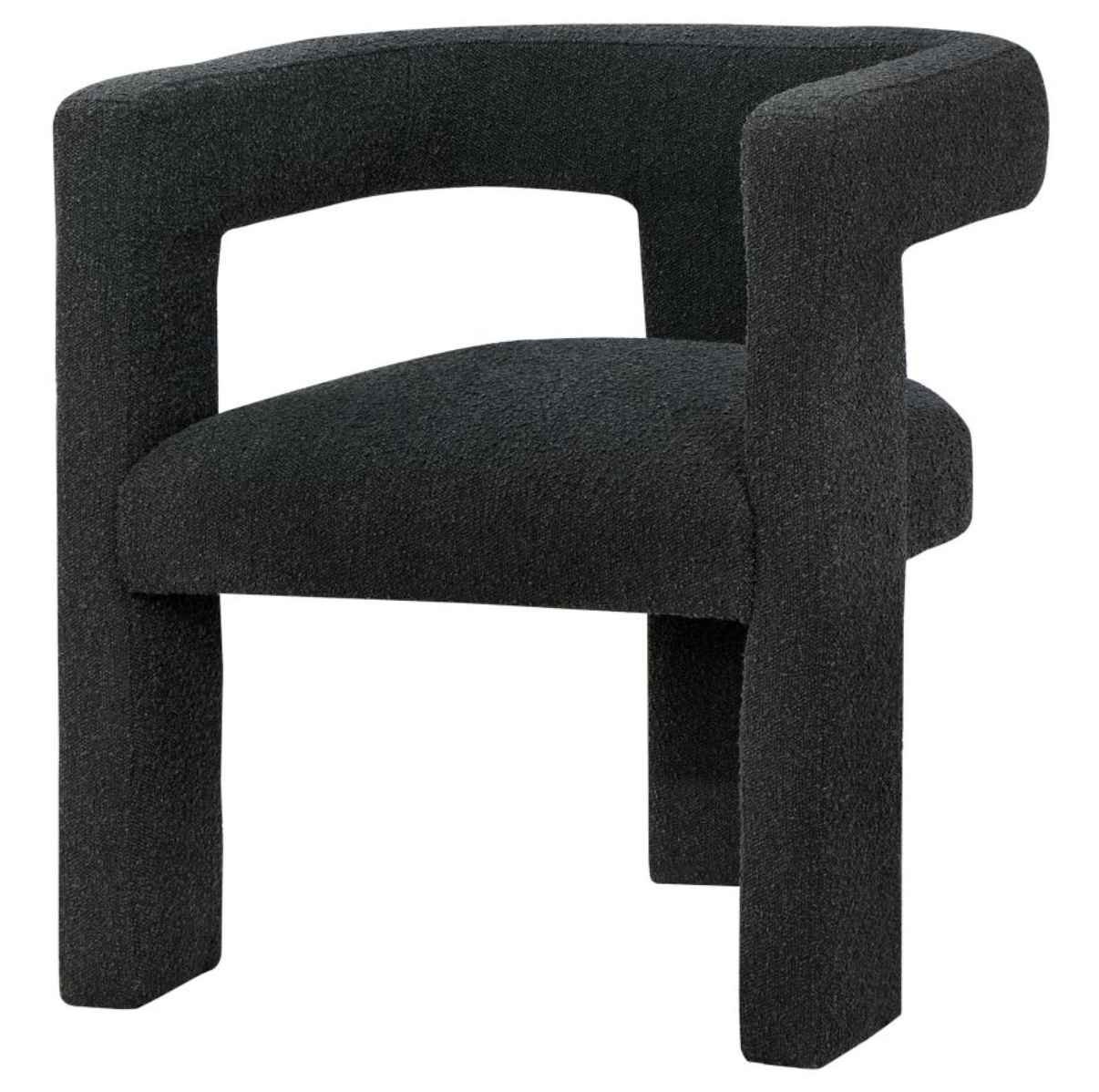 PETRA Boucle Upholstered Accent Side Chair Black