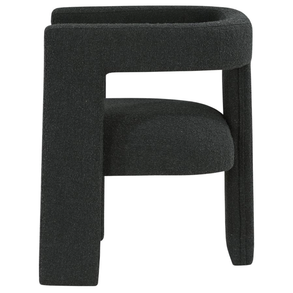 PETRA Boucle Upholstered Accent Side Chair Black