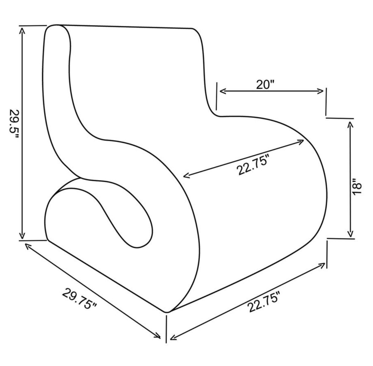 RONEA Boucle Upholstered Armless Curved Accent Chair