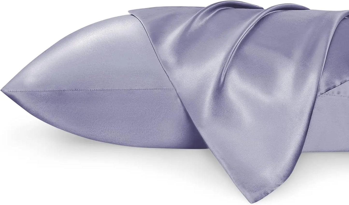 BRIZO Silky Satin Pillowcase with Envelope Closure (Set of 2) Icelandic Blue