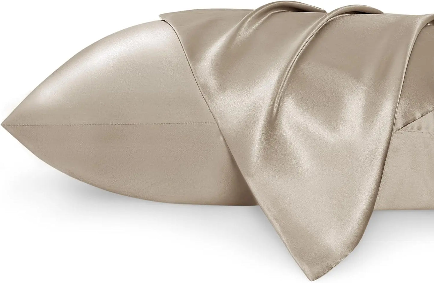 BRIZO Silky Satin Pillowcase with Envelope Closure (Set of 2) Taupe