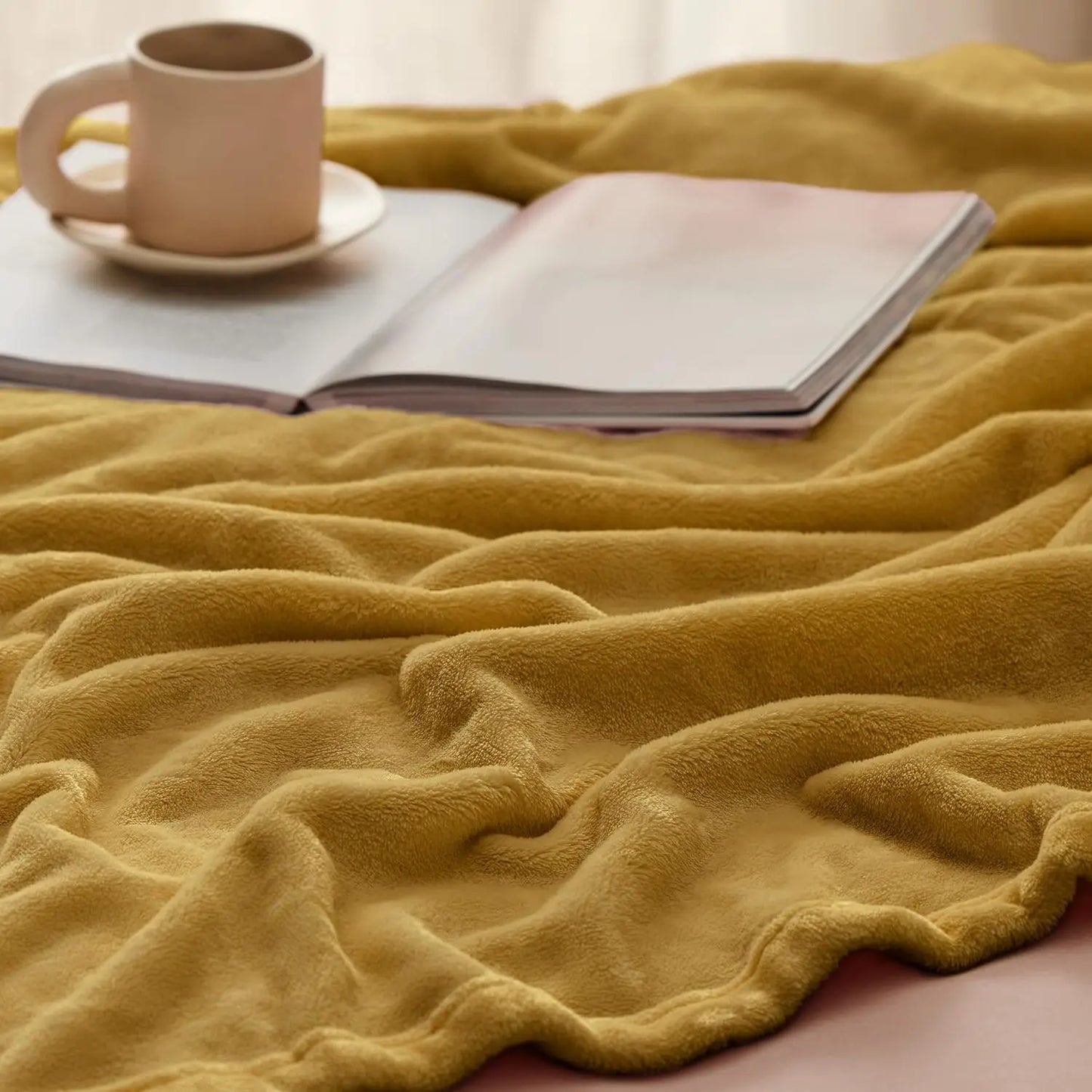 RISA Soft Fleece Blanket Mustard Yellow