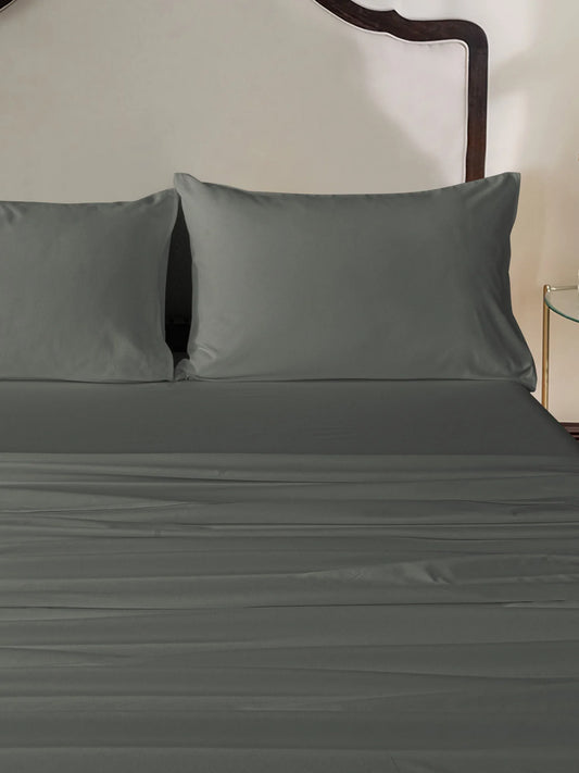 DEXON Microfiber Bed Sheet Set Dark Grey