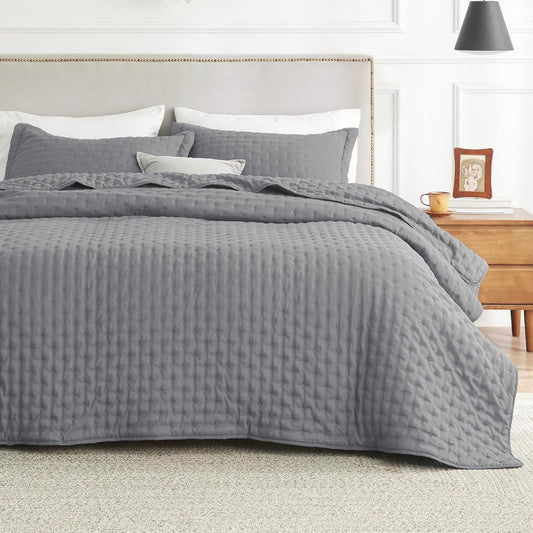 VERN Lightweight Extra Long Quilt Set Grey