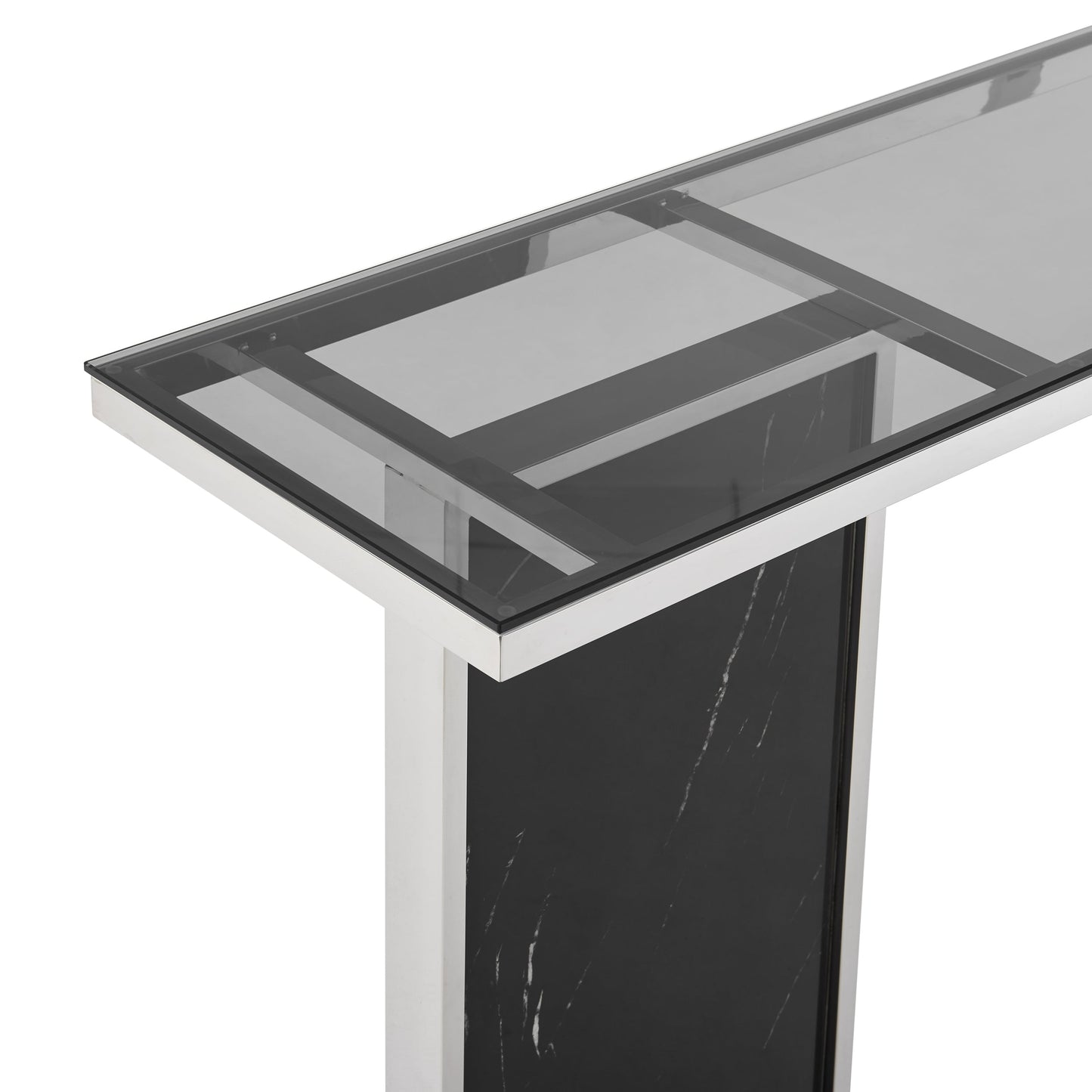 MONOLITH Chic Marble Console Table Black