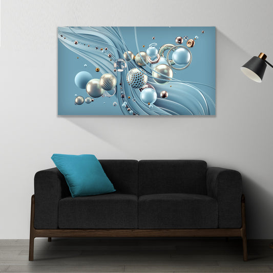 ODYSSEY Blue 3D Abstract Elements Modern Wall Art