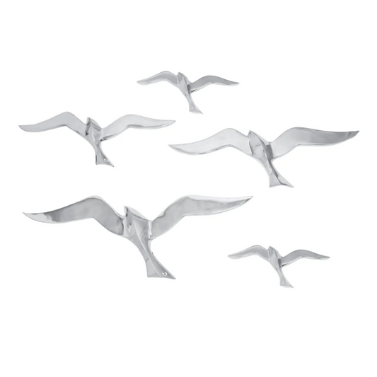 OLIVE 5pc Aluminum Birds Wall Decor