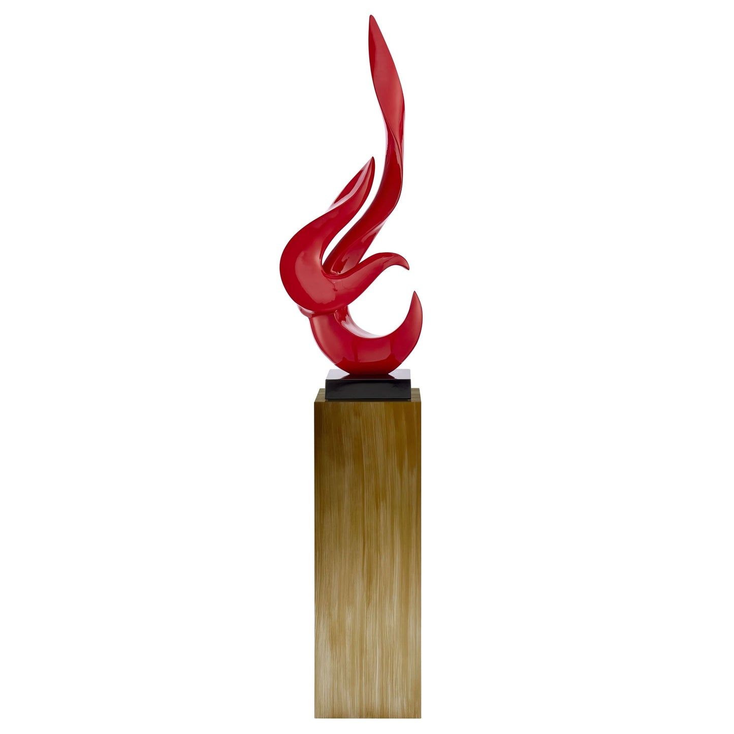 FLAME Red Floor Sculpture With Bronze Stand