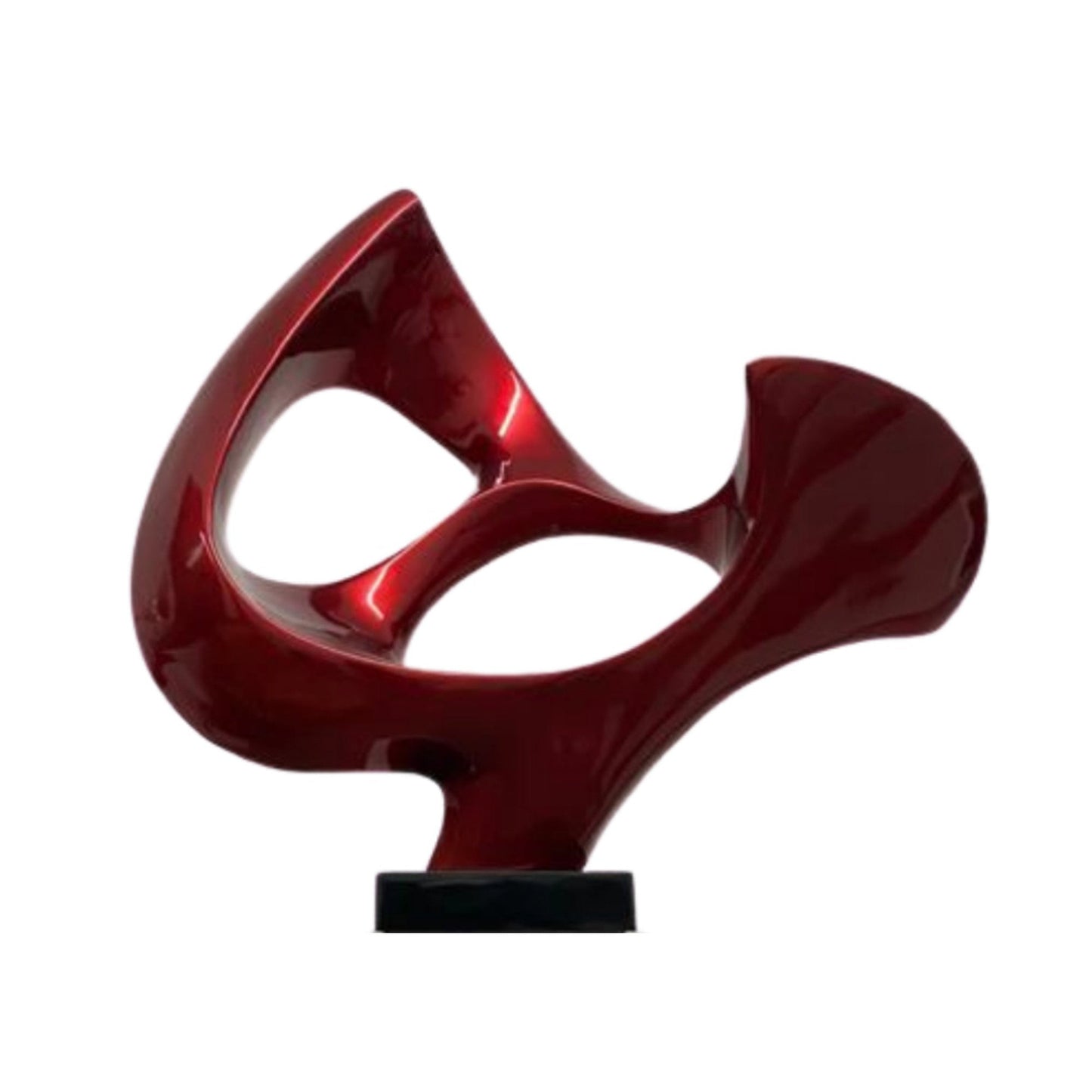 SHIVA 54" Metallic Red Abstract Mask Floor Sculpture With Black Stand