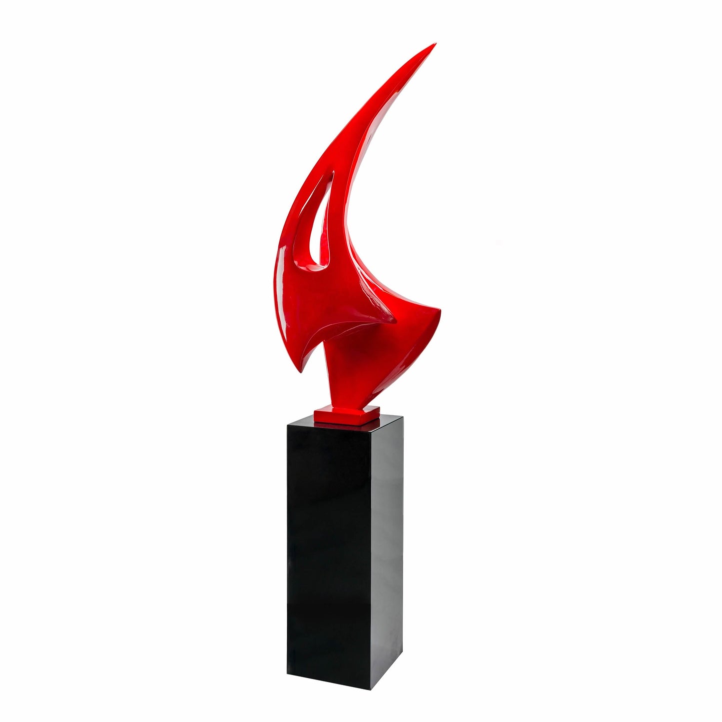 SAIL 70" Red Floor Sculpture With Black Stand